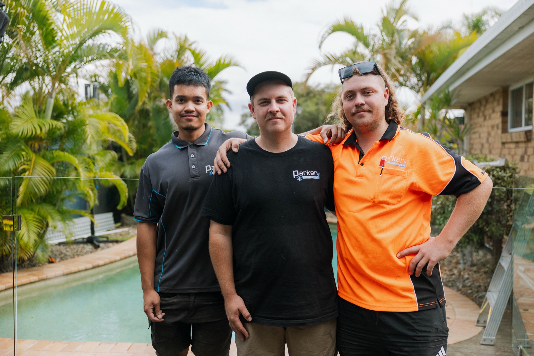 Parker Air Solutions team on a residential air conditioning install in Brisbane Northside